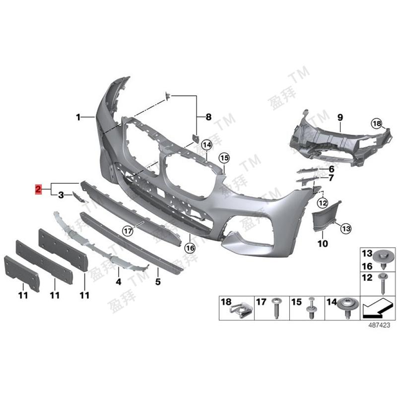 X3 G08 X33 0iX X3G 08X 325 iXX 3G0 8X3 28i X Front of M Decorative Panel Front Part of Bumper Guard