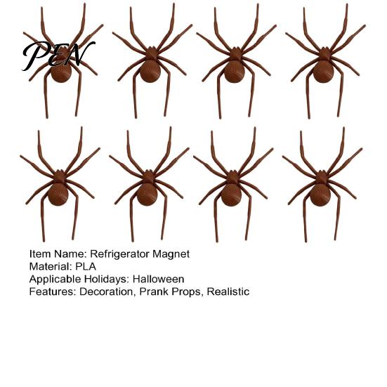 Spider Magnetic Decoration 1/4/8Pcs 3D Refrigerator Magnet for Halloween, Scary Fake Office Cabinet Decor Decoration, Halloween Prank Props,