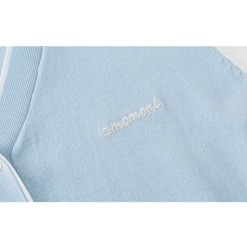 Women's Color-blocking Top Women's Embroidered Knitted Sweater Short-sleeved Cardigan