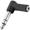 Angled Adapter - MONACOR - 6.35mm Jack To 3.5mm Jack - Stereo - Black - Audio
