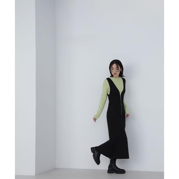 [Natural Beauty Basic] Knit Jumper Skirt with Rib Inner Set