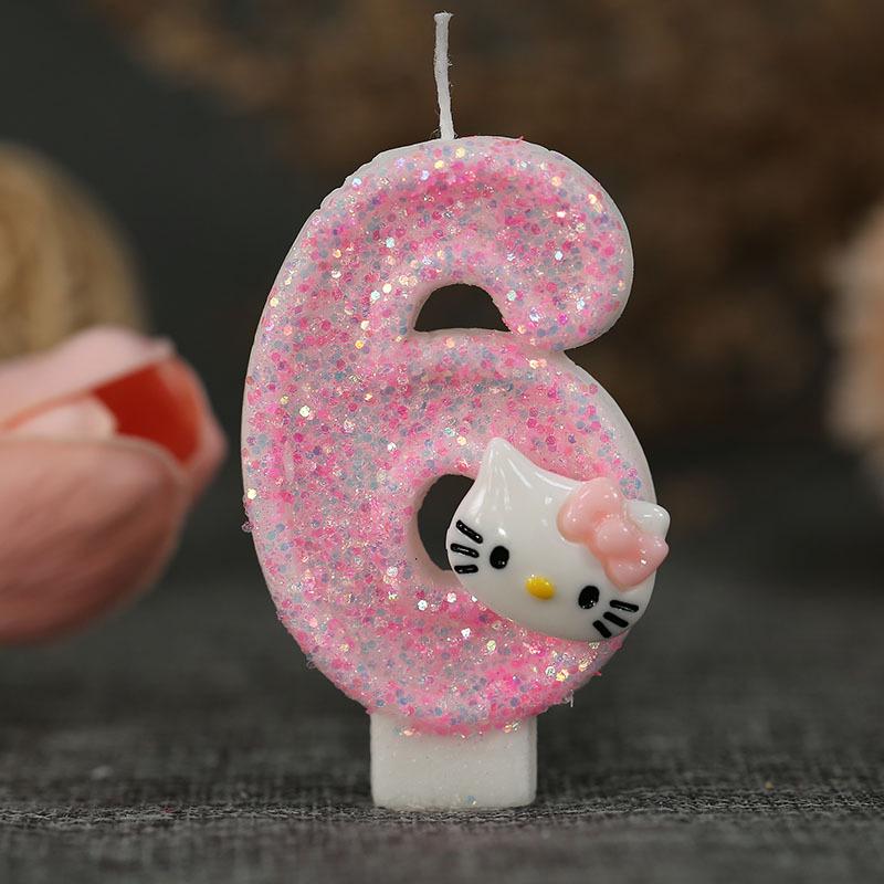 

Pink Owl Number Birthday Cake Candles for Girls 6
