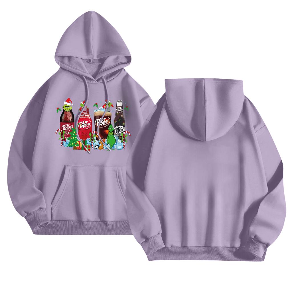 Women's Fashionable Casual Long-Sleeved Hooded Printed Sweatshirt