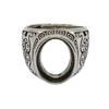 Yin Taifei Thai Silver Beast Face Ring - Taotie Pattern Men's Retro 12x16 Versatile Ring Setting.