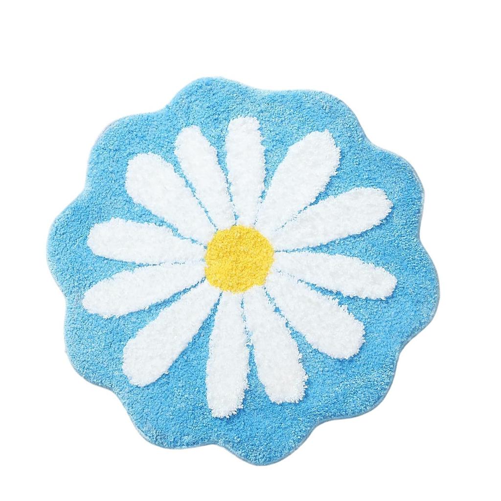 Daisy Flower Pattern Carpet for Home Bedroom Non Slip Bedside Blanket for Bathroom Absorbent Bathroom