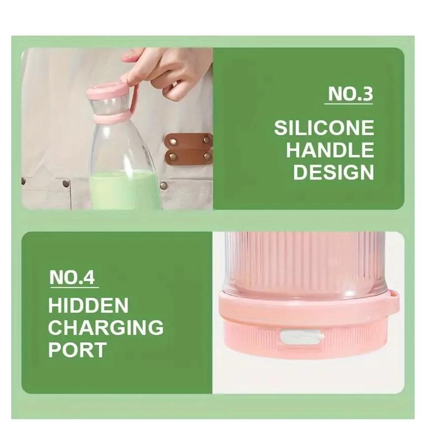 Electric Juicer Cup 6 Blade Blender Milkshake Machine USB Portable Fruit Milk Blending Tool Mini Fresh Juice Blender Sports