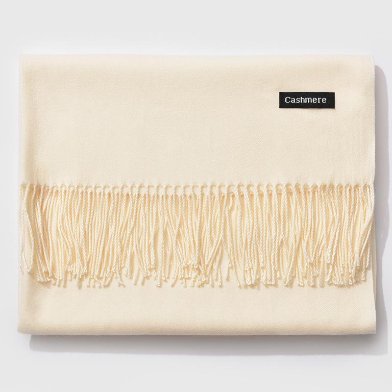 2024 Autumn/Winter Women's Solid Color Faux Cashmere Shawl & Snood Scarf Set