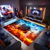 1PC Custom Name "Electric Fire Bulldog Art" Theme Floor Mat Ideal for Living Room, Game Rooms, Office, Bedroom,Floor Mat Playful Design