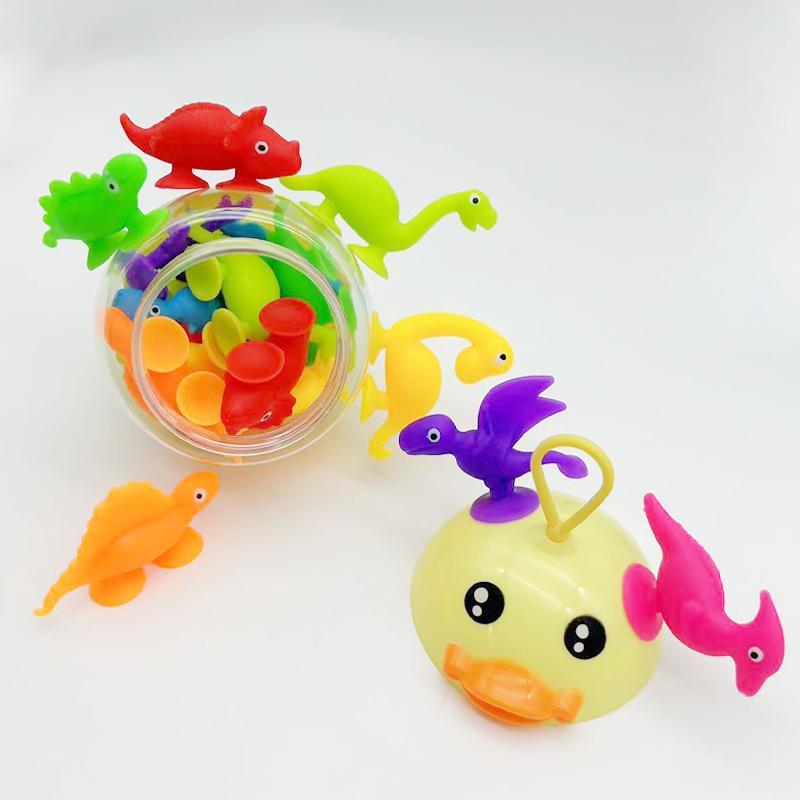 Interesting Toys 14Pcs Dinosaurs Suction Cup Toys, Construction Toy For Kindergartens And Playrooms, Perfect For Bath Time And Travel Play, Gift