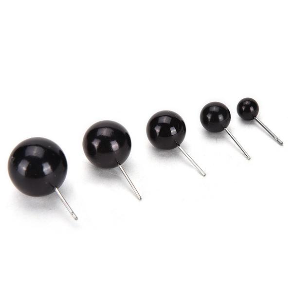 100pcs 4-14mm Black Beans Type Eyes Ball Button Diy Toys Eyes Accessories Black Needle Doll Toy Eyes with Pin for Diy Felting 100pcs