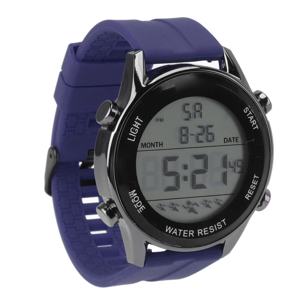 Sports Watch Digital Electronic Luminous Waterproof Large Screen Men Watch Silicone Watch Band for Outdoor Activities