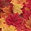 200pcs Artificial Maple Autumn Leaves Plastic Fake Leaves Fake Autumn Maple Leaves Halloween Holiday Wedding Party Decoration