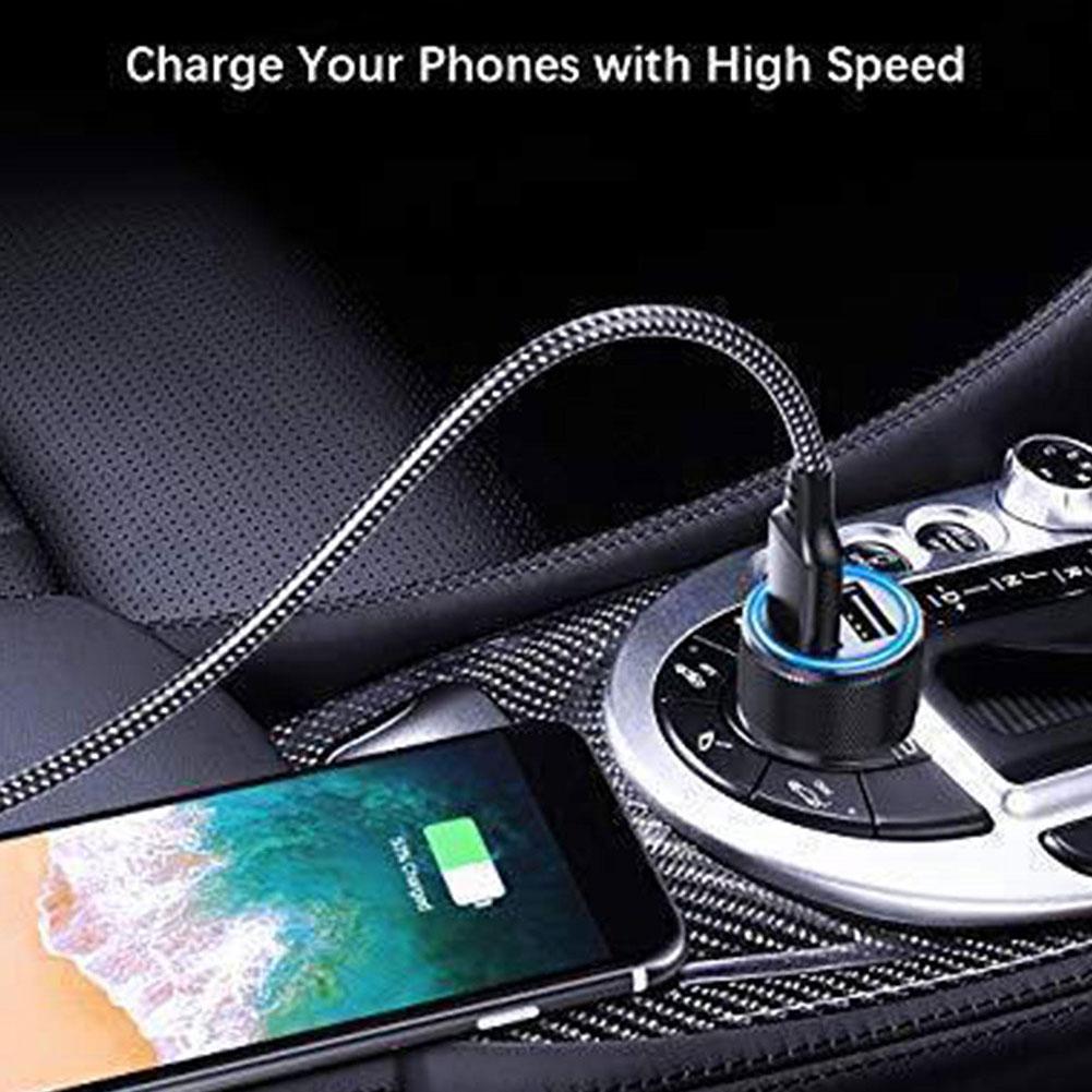 3.4A PD Mini Car Charger 12-24V Lighter Fast Charging Car Dual USB Type C Charger For Xiaomi Power
