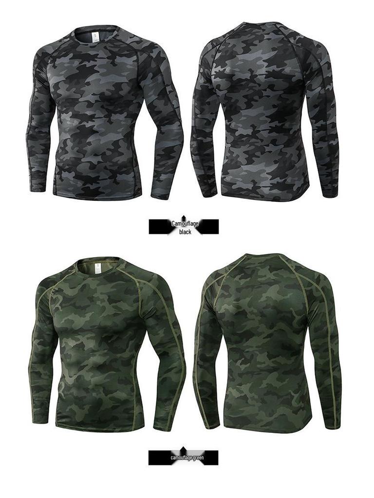 Men's PRO Quick-Dry Long Sleeve Sports Tights for Running, Training, and Basketball