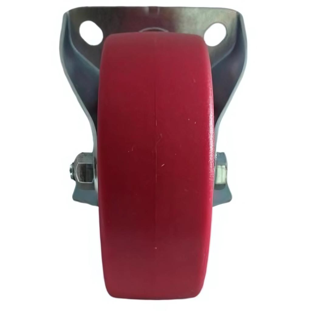Fixed wheel castor 100mm 200kg FPPU 1001 RED polyurethane