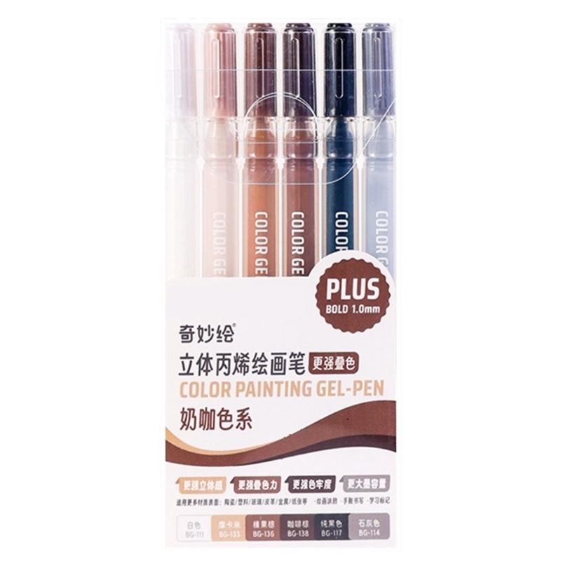 6/12/54 Color Acrylic Pen Acrylic Paint Pen Acrylic Markers Set Acrylic Paint Markers Gel Pen for Ceramic Glass