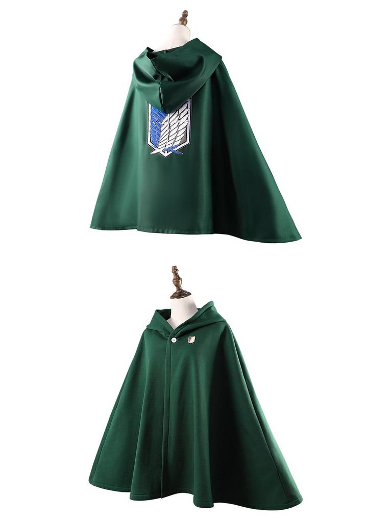 Attack On Titan Captain Cloak Anime Costume for Halloween - Wings of Freedom Green DIY Toy Role-Playing