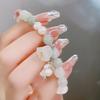 Handmade Tianshan Green Jade Bracelet Ladies Ins Wind Chalcedony Lily Flower Bracelet Independent Packaging Holiday & Business Present
