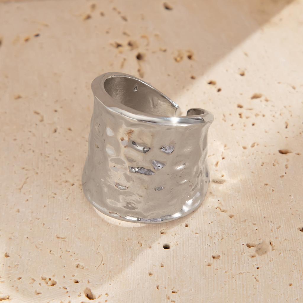 Fashion Niche Liquid Lava Metal Feeling Open Ring, Design Feeling Bow Ring Women