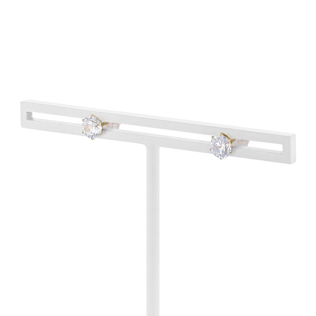 ESTELLE [Official] Women's Earrings, 18K Yellow Gold with Cubic Zirconia (L) 0231-3428-0018-0000