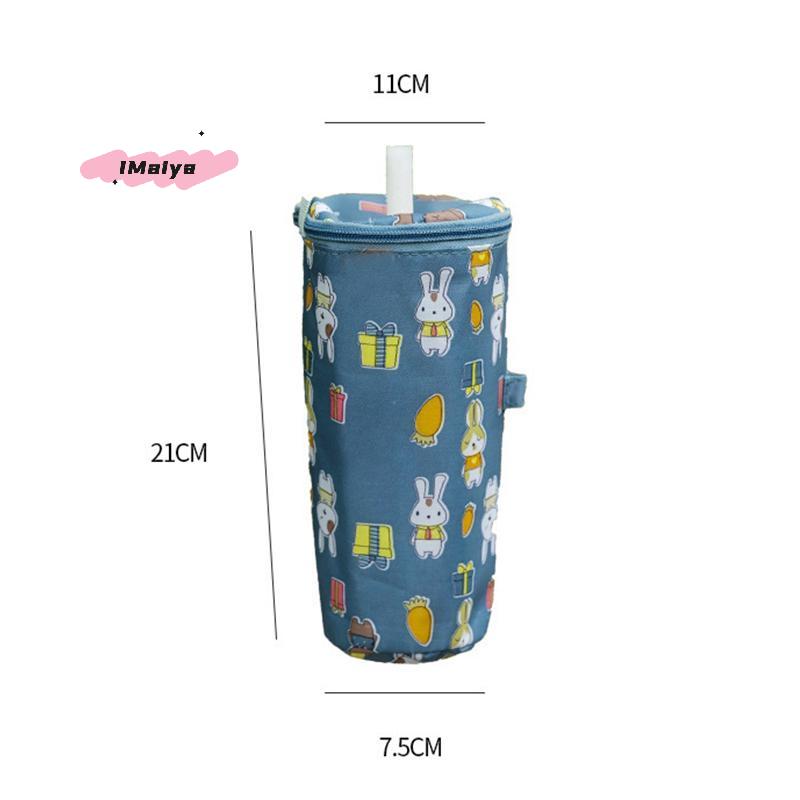 Χαριτωμένη Κινούμενη Θερμομονωτική Τσάντα Tote για Τσάι Γάλακτος Φορητή Διατήρηση Θερμότητας Οικολογική Τσάντα Χειρός με Κάλυμμα Κυπέλλου για Αξεσουάρ Ποτών