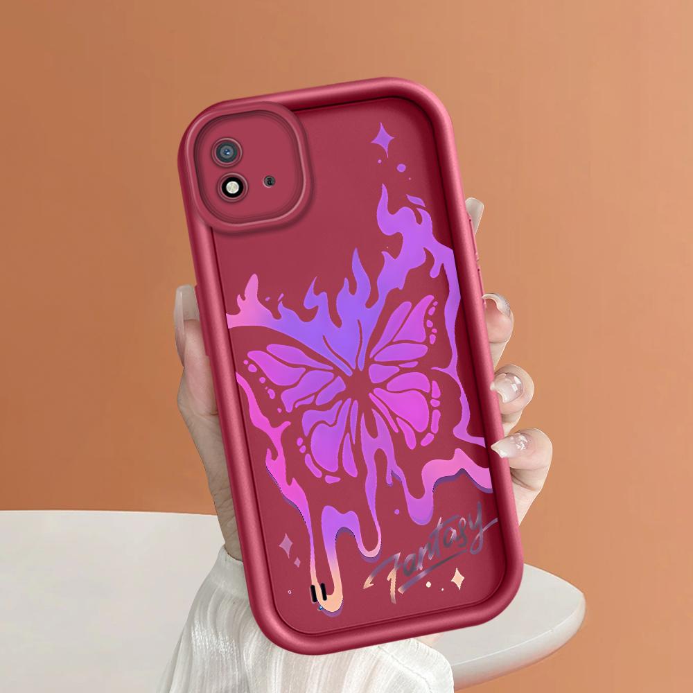 Měkký silikonový čtvercový žebříkový vzor tisku Pouzdro telefonu Plný kryt fotoaparátu Ochranné pryžové pouzdro odolné proti nárazům pro OPPO Realme