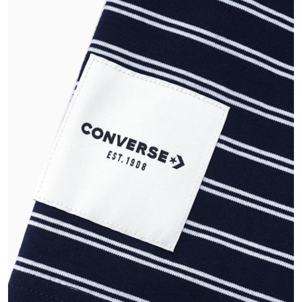 Converse Men woMen STripe Logo Loose FiT T shirT Navy Ucj690 695