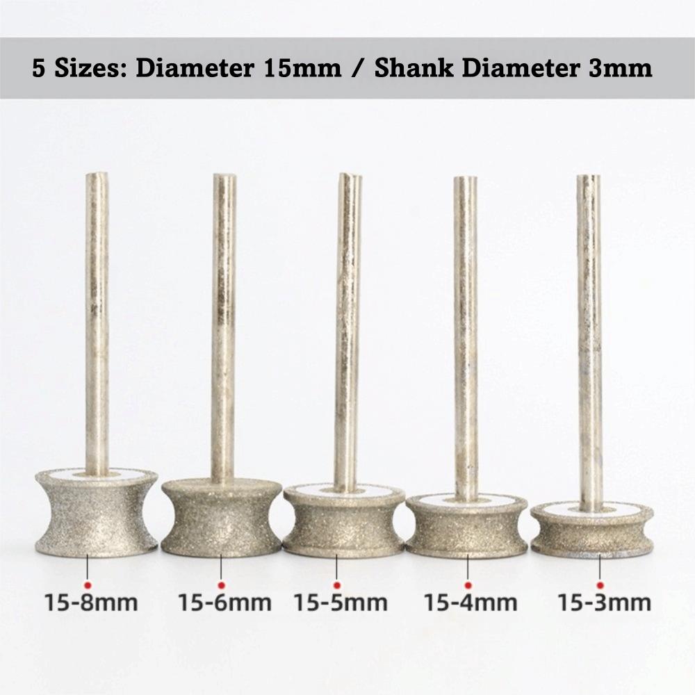 Concave Shape Diamond Grinding Wheel 2-8mm Size Shank Diameter 3mm Rotary Grinding Tool Polishing Wheel Glass Grinding
