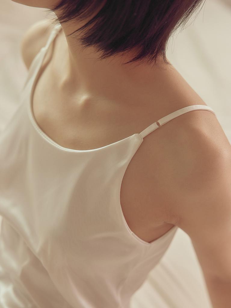 Maleunpaibeu Satin Silk Inner Long Slip Dress_2 Colors