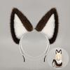 Anime Cosplay Dog Fox Ears Headband Tail Set Adults Japanese Style Winter Costume Accessory