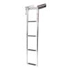 4‑Step Deck Ladder Folding Telescopic Boat Stair Pedal 304 Stainless Steel W Retaining Rope