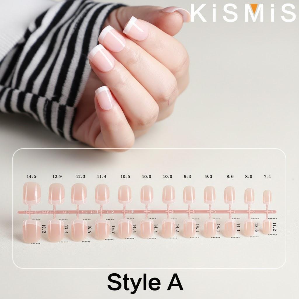 

24Pcs Full Coverage French False Nails Natural Nail Art Stickers Simulation Nail Tips Manicure Accessories