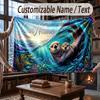 Octopus Sea Life Theme Throw Blanket Custom Name Text Personalized Blanket Soft Cozy Blanket for Home Sofa Bed