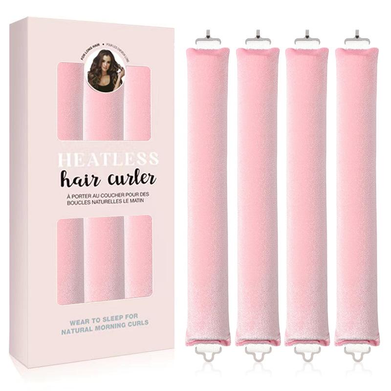 No-Heat Curling Set: Volumizing Waves, 70cm Silk Scarf, Double Hook, Sleep-Friendly Hair Tool