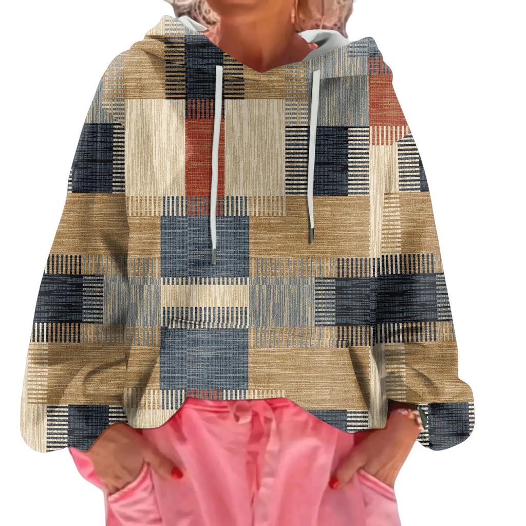 Damen Sweatshirt mit Blumenmuster, locker, lässig, langärmlig mit Kapuze