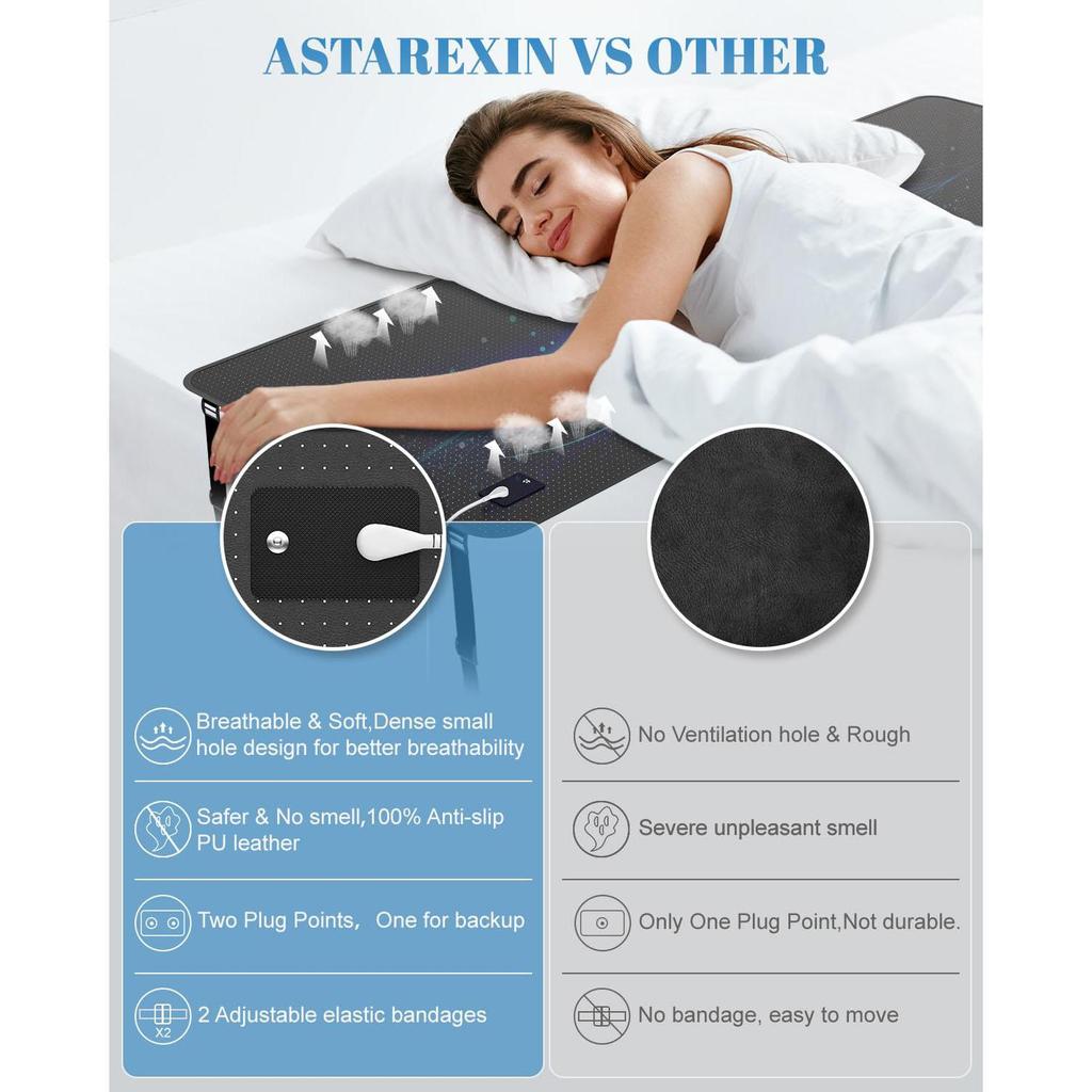 Jordingsmatte for søvn – 27"×60" Queen Size, Lindre stress og smerte, Gjenopprett kontakt med jordens energi, Inkluderer ledning og testpenn for innendørs bruk