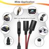 Extractme Car Cigarette Lighter Splitter Adapter Power Charger Port 16AWG 12/24V Plug Socket 2-Way Splitter with 15A Fuse