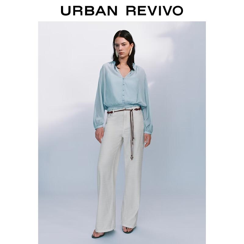 

UR Women s V-Neck Ruffle Long Sleeve Blouse S