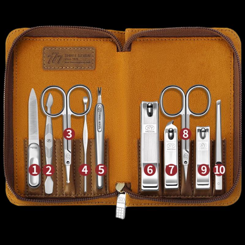 777 10-Piece Carbon Steel Manicure Set