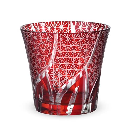 Takumibifu Dinner Luxe Kiriko Glass Cup 94xH85mm 240cc Ranbori Komon Red Koga PNO.331725
