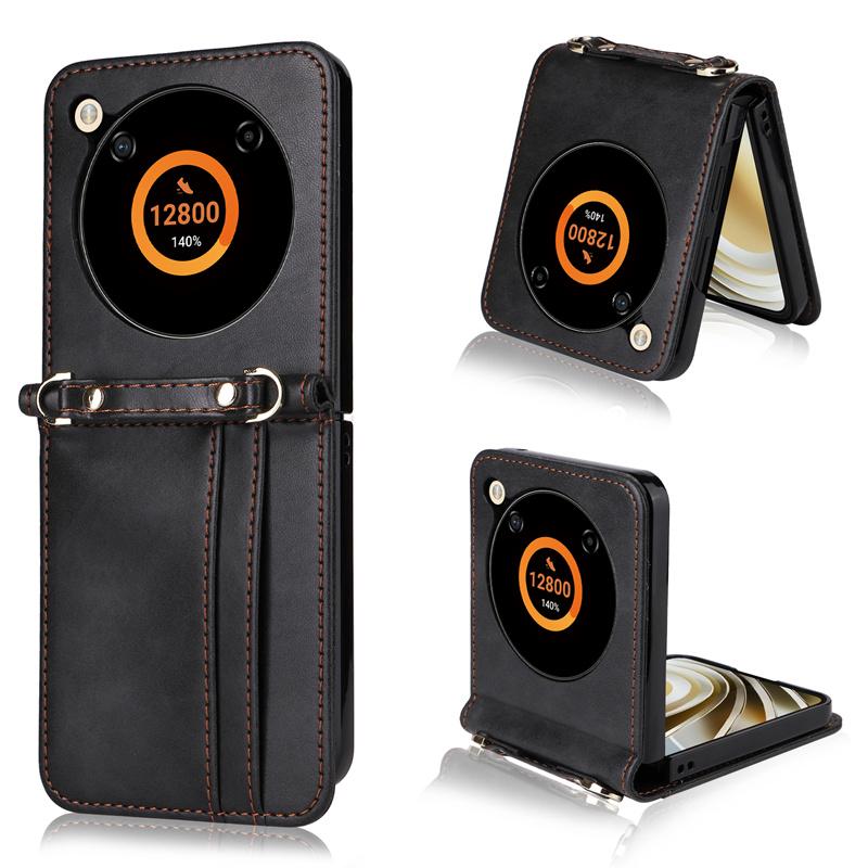 Custodia in Pelle per Telefono ZTE Nubia Flip G Copertina Portafoglio Con Cordino Porta Carte Funda Coque