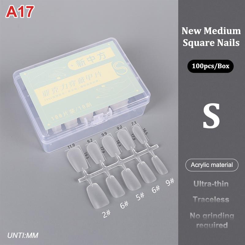 100Pcs/Box Matte Fake Nails No Polishing Press On False Nails Medium Short Design High Matt Soft Gel Nail Tips For Extension