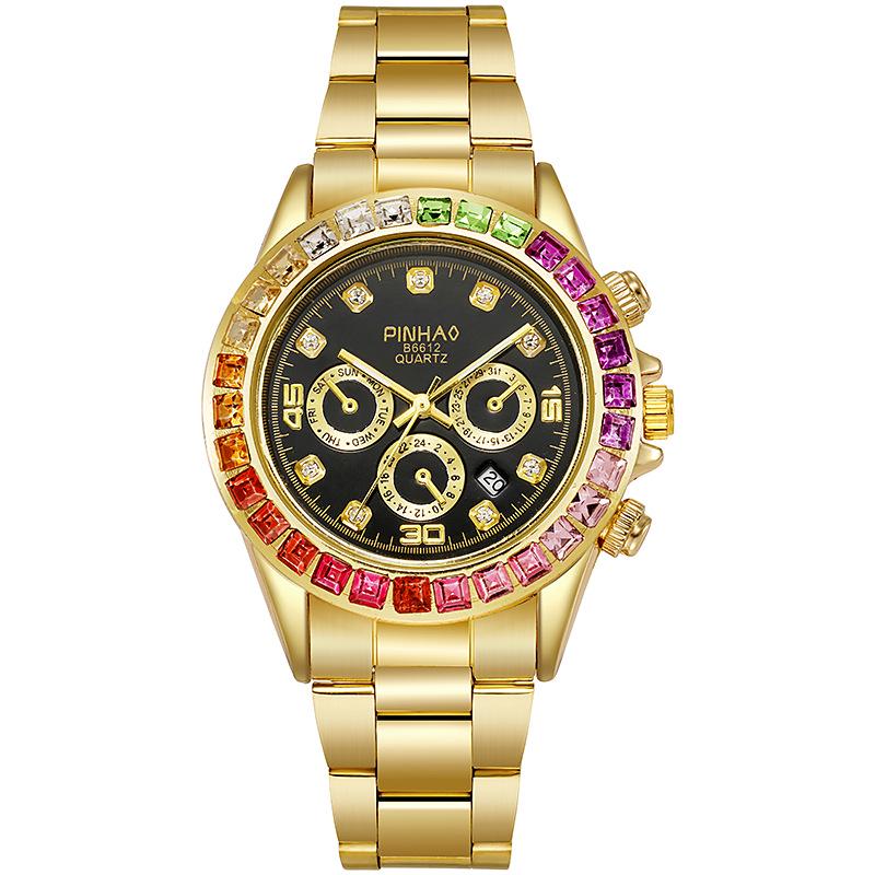 Stylish Rhinestone Luxury Quartz Unisex Wristwatch - Trendy Scale Timepiece