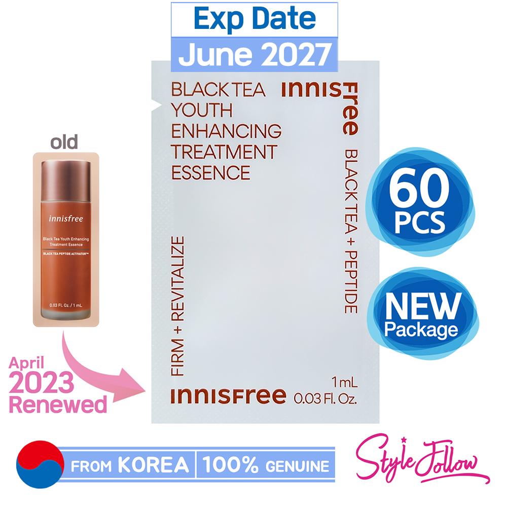 60pcs/60ml_[INNISFREE] Black Tea Youth Enhancing Treatment Essence 1ml (Sample Sachet)