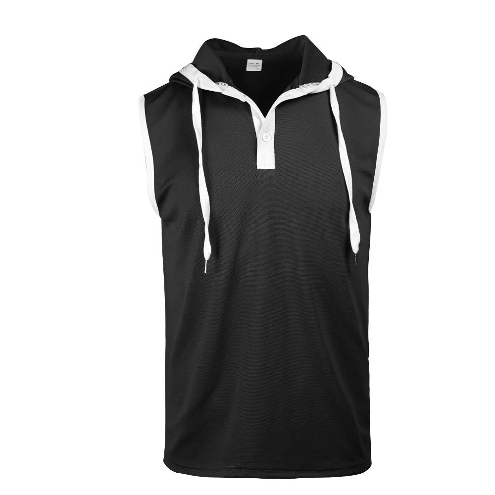 Men Hooded Sleeveless Shirt Casual Gym Tank Top Male Breathable Bodybuilding Vest Basketball Shirt Fashion Singlet Man Clothes