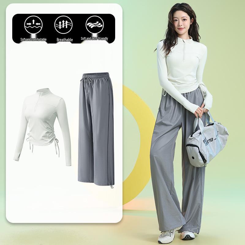 

Women s Quick-Dry Half-Zip Yoga Set - Long Sleeve Autumn Gym Wear Large