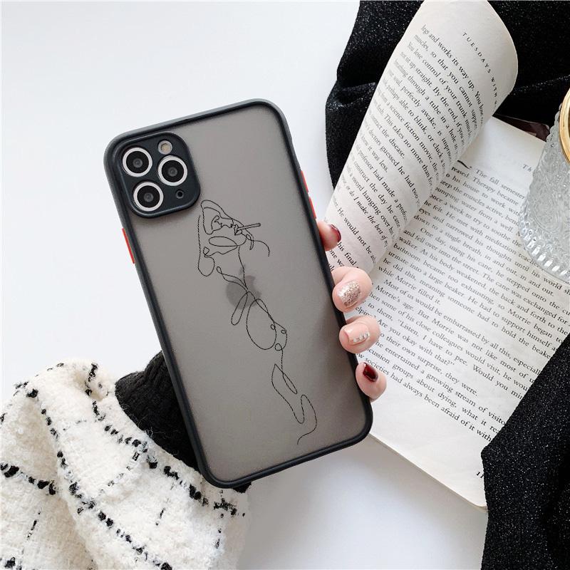 Funny Abstract Art Lines Fashion Phone Cases Cartoon Women Cover For Iphone 15 14 7 8 Plus XR XS XS 15 11 14 12 13 Pro Max Coque