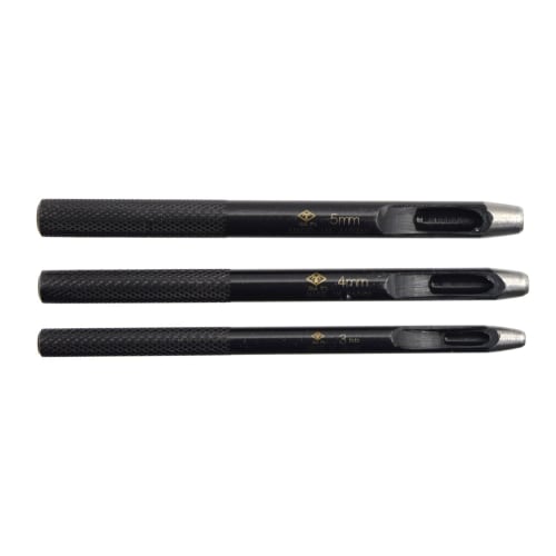 

Takagi Gisuke Hole Punch, Black, 3, 4, and 5mm, Set of 3, Can also make discs, Easy to remove chips