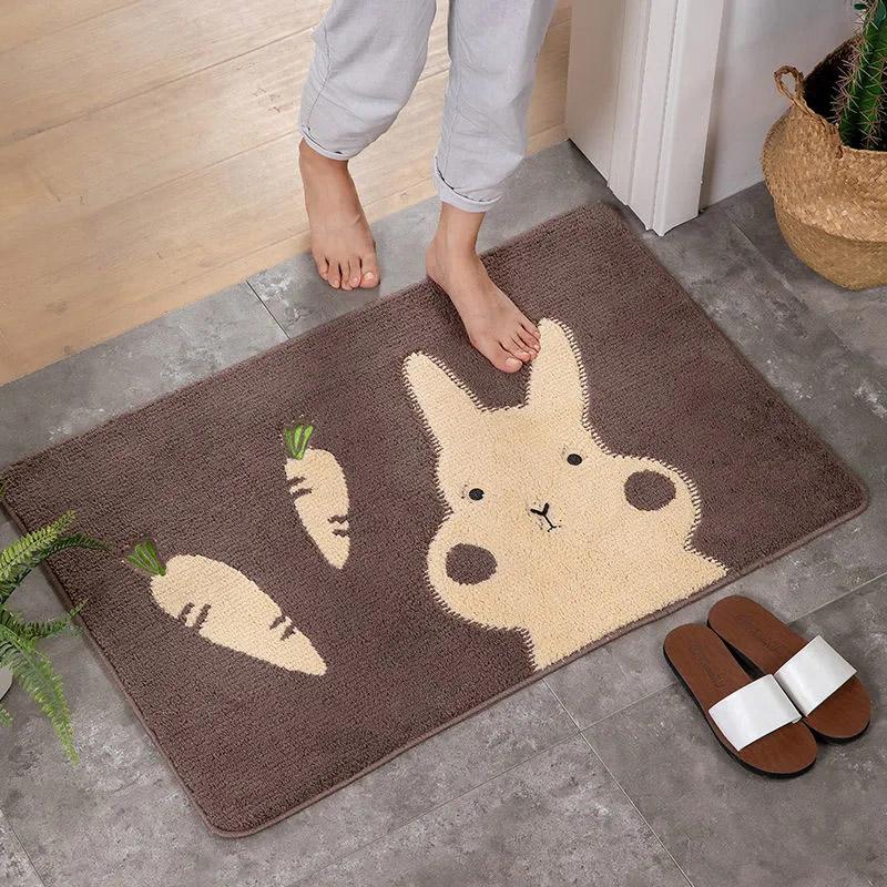 Cartoon Bathroom Floor Mat Anti-slip Mat Door Mat Bedroom Entry Door Home Welcome Mat Carpet Absorbent Foot Mat Washable Kids Rugs