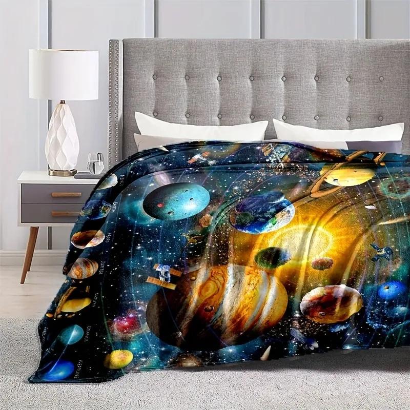 Space Starry Sky Warm and Comfortable Soft Blankets for Gifts Comfortable At Home Lightweight Blankets Sofa Beds Travel Camping